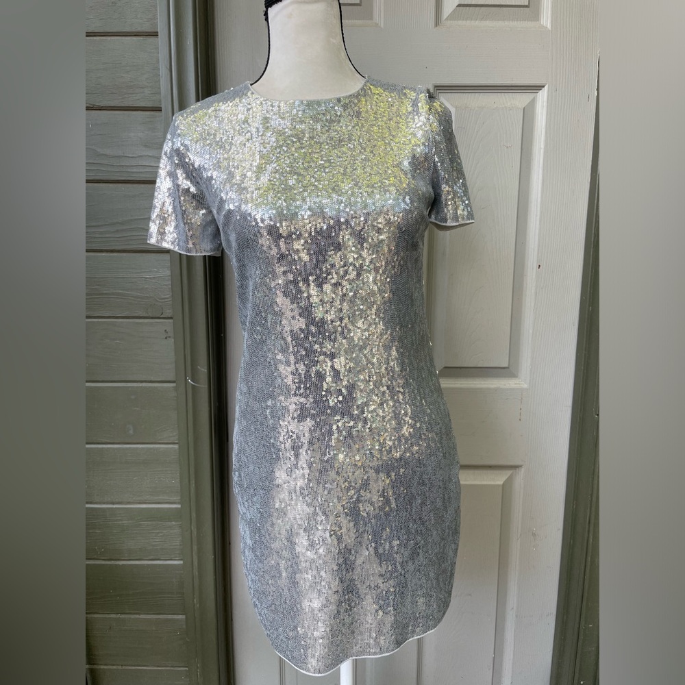 Express Silver sequins Dress. Size S